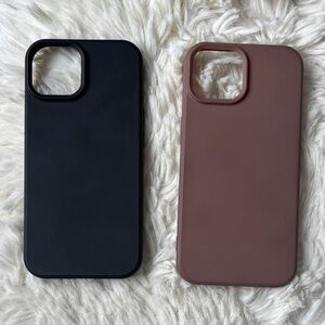 IPHONE 15 Dual Pack Black and Brown Phone Cases